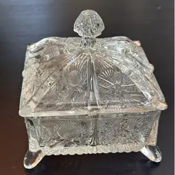 Glass Thistle Honey Dish