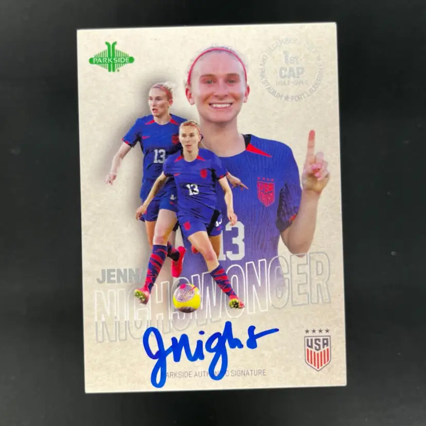 Jenna Nighswonger 2023 Parkside Recap Signature Series 1st Cap Autograph Silver 36/99 USWNT Soccer Card