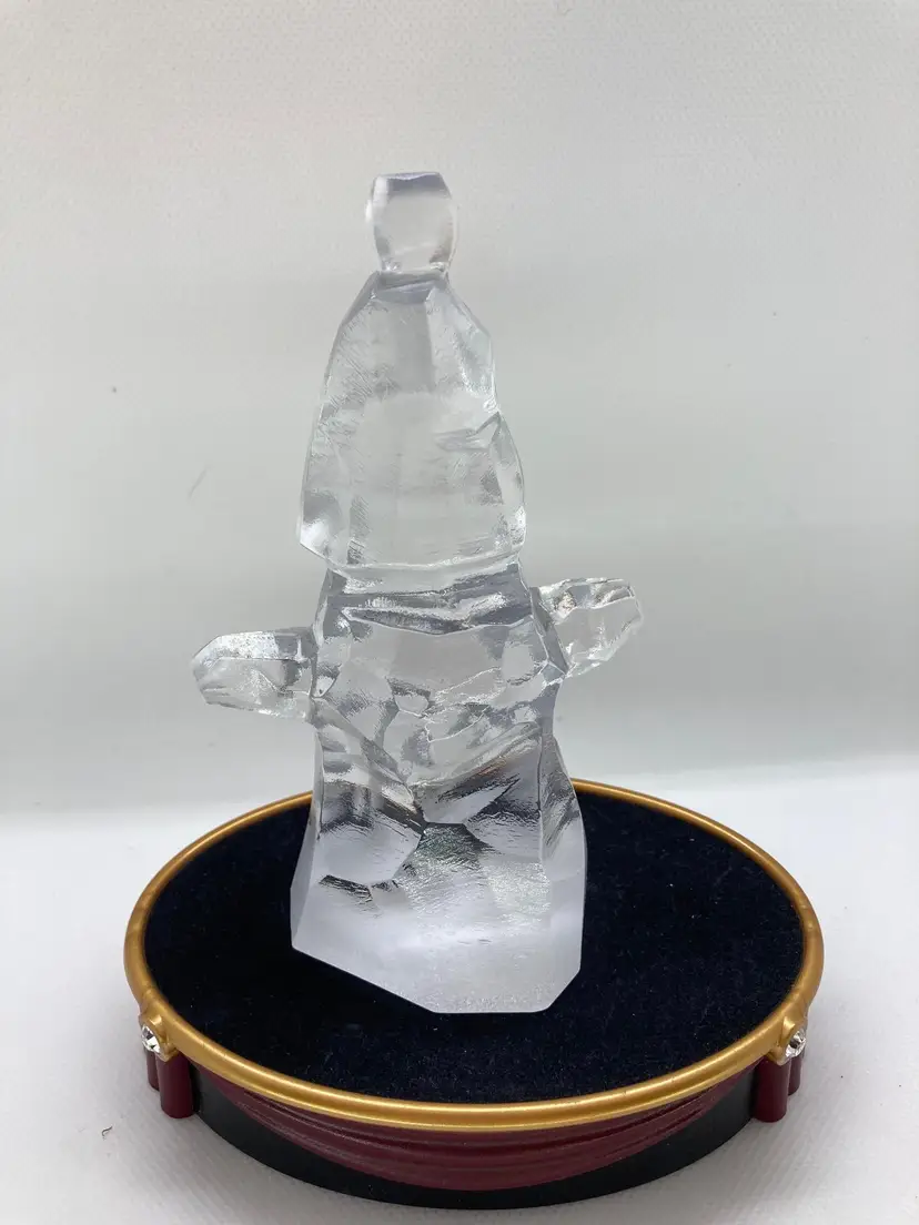 Orrefors Clear Icy Snowman. Christmas Figure Crystal
