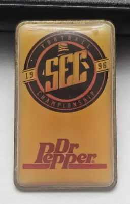 Vintage 1996 SEC Football Championship Dr Pepper Enamel Pin Lapel Pin