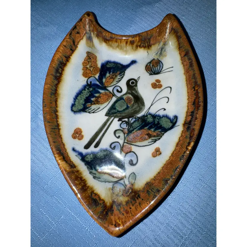 Ken Edwards Tonala Mexican Pottery Stoneware Tray Trinket Dish 6.5” long