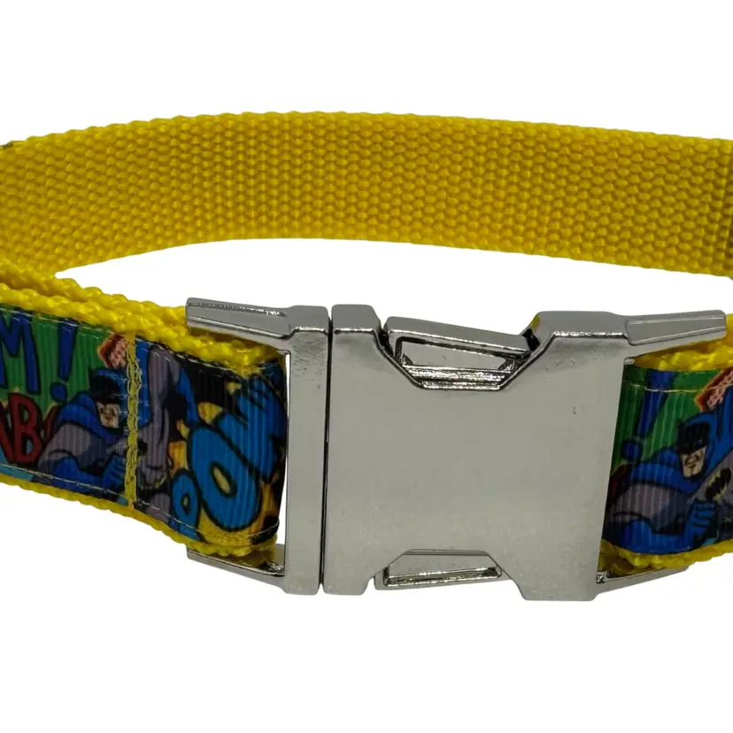 Dog Collar Batman Cartoon Large Handmade Heavy Duty Metal Buckle Comics NEW