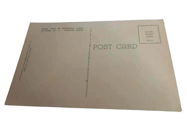 Vintage Aerial view of Horseshoe Curve Altoona PA Postcard unposted Railroad