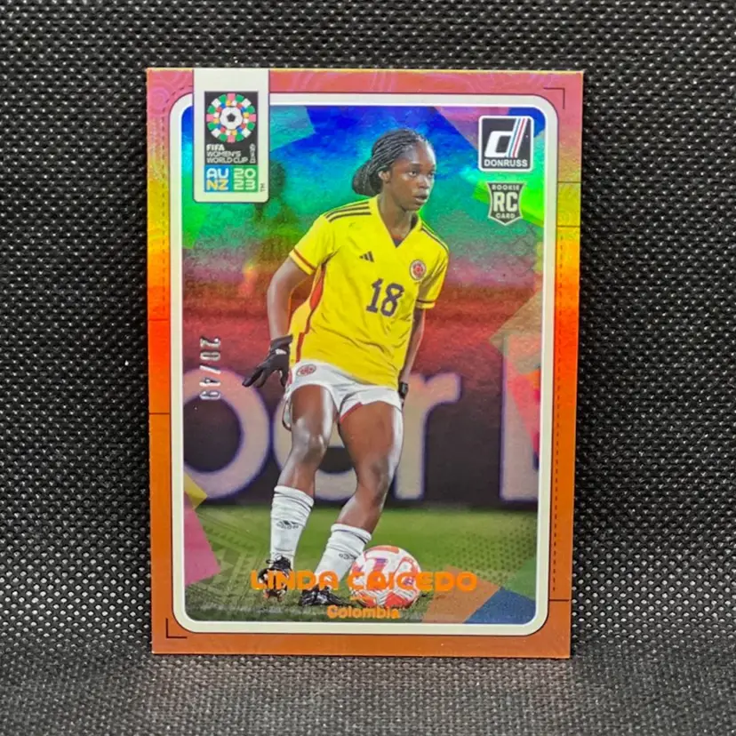 Linda Caicedo 2023 Donruss Women’s World Cup Orange /49 Soccer Card