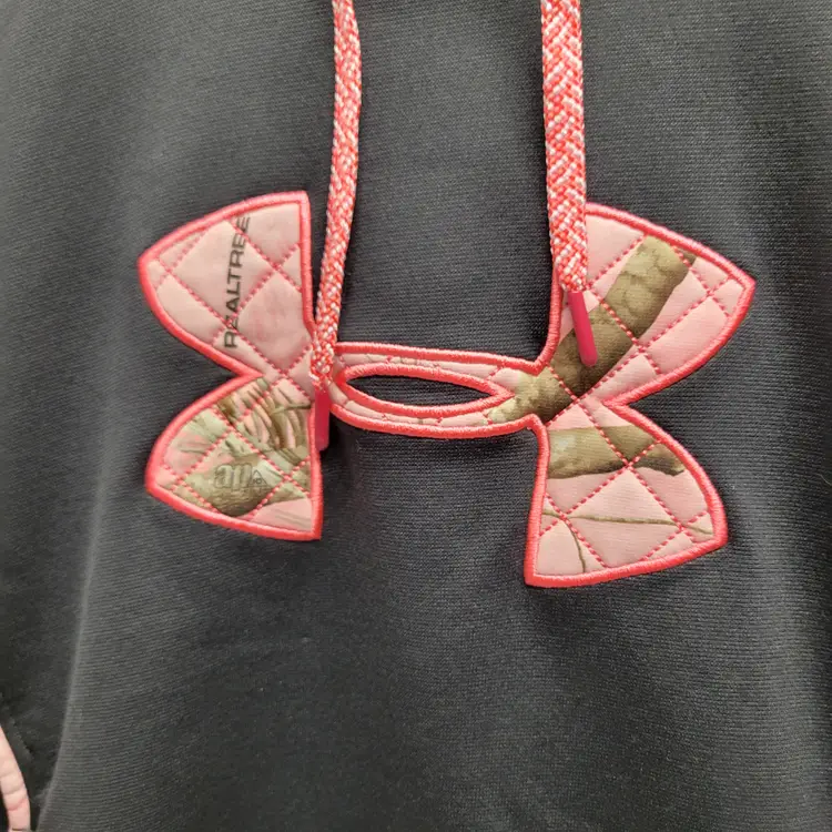 Under Armour Pink & Black Hoodie Sweatshirt  Storm Fleece Women's Size 2XL