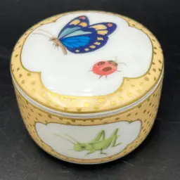 Tiffany & Co. And Company Butterfly and Ladybug Limoges Porcelain Trinket Box