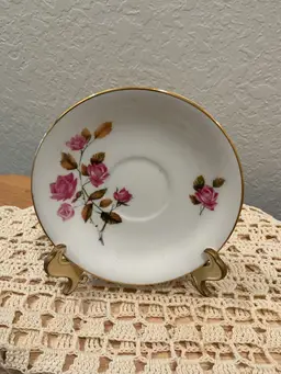 Royal Dover English Bone China Saucer Pink Roses