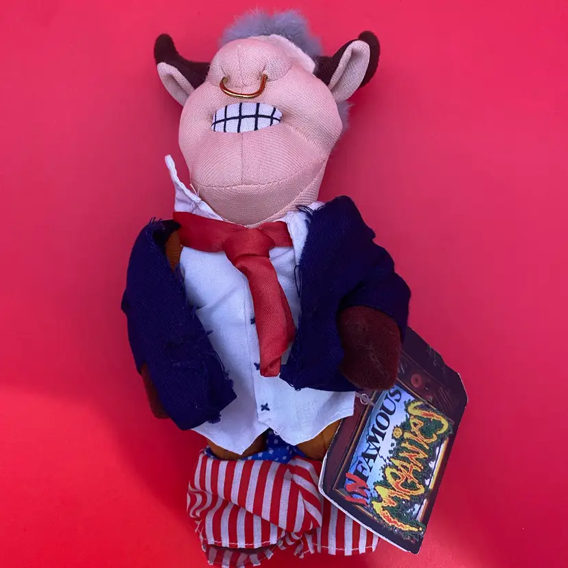 Infamous Meanies Bull Clinton 8" Beanie Plush - NWT - VTG 1998 Idea Factory
