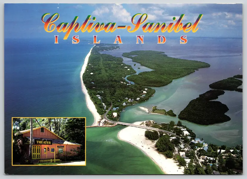 Postcard Aerial View of Captiva - Sanibel Islands Florida Jumbo Card - 12367