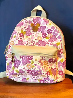 Disney Mini Backpack Purple Mickey Mouse with Pink Florals by Bioworld