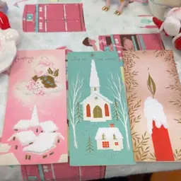 3 Vintage Christmas Cards