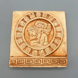 Mayan Zodiac Astrological Calendar Burnt Clay Tile by Renato Dorfman