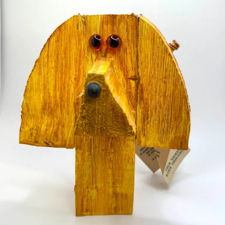 Hardwood Pets Dog by Jay McCarten Wood & Copper Figure NWT 7”