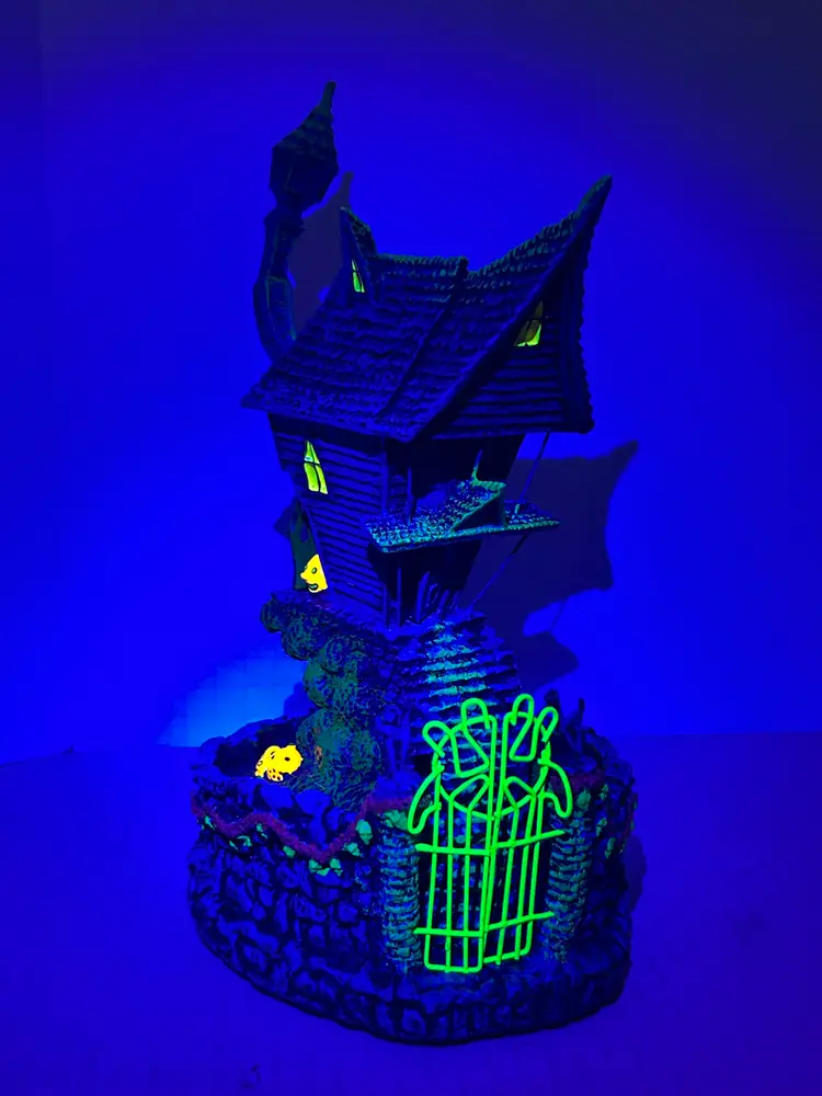 Hawthorne Village Nightmare Before Christmas Jack's House Black Light Edition