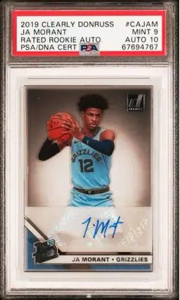 2019-20 Clearly Donruss Ja Morant Rated Rookie Autographs Auto RC #CA-JAM PSA 9
