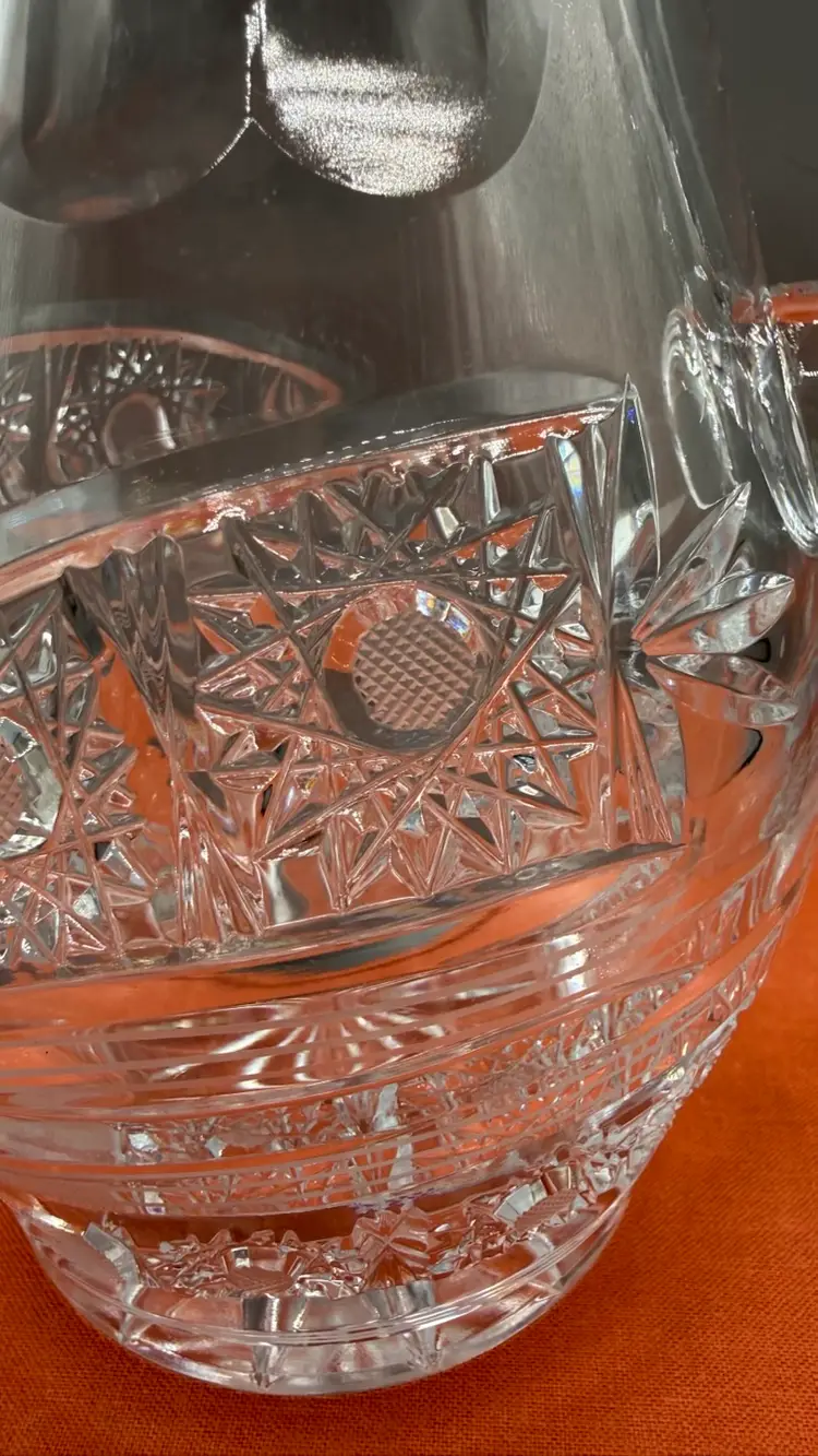 #01 Stunning Antique American Brilliant Period (ABP) Cut Glass Pitcher 7 1/4”x 5”