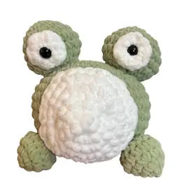 Large New Hand Made Frog Stuffed Animal 7”