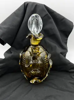 Vintage Swedish Art Glass Blown Glass Decanter Bo Borgstrom Art Glass Aseda Sweden Art Glass Decanter Blown Glass Amber Decanter MCM Glass Item # 2024-307