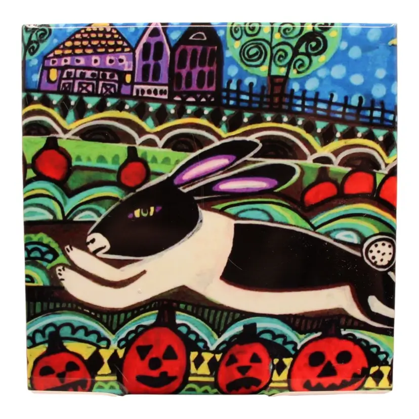 Pop Art 4 1/4βx4 1/4β Ceramic Tile Stylized Rabbit
