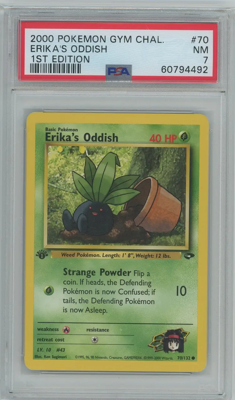 Pokémon 2000 Gym Challenge 1st Edition Erika's Oddish #70 PSA 7