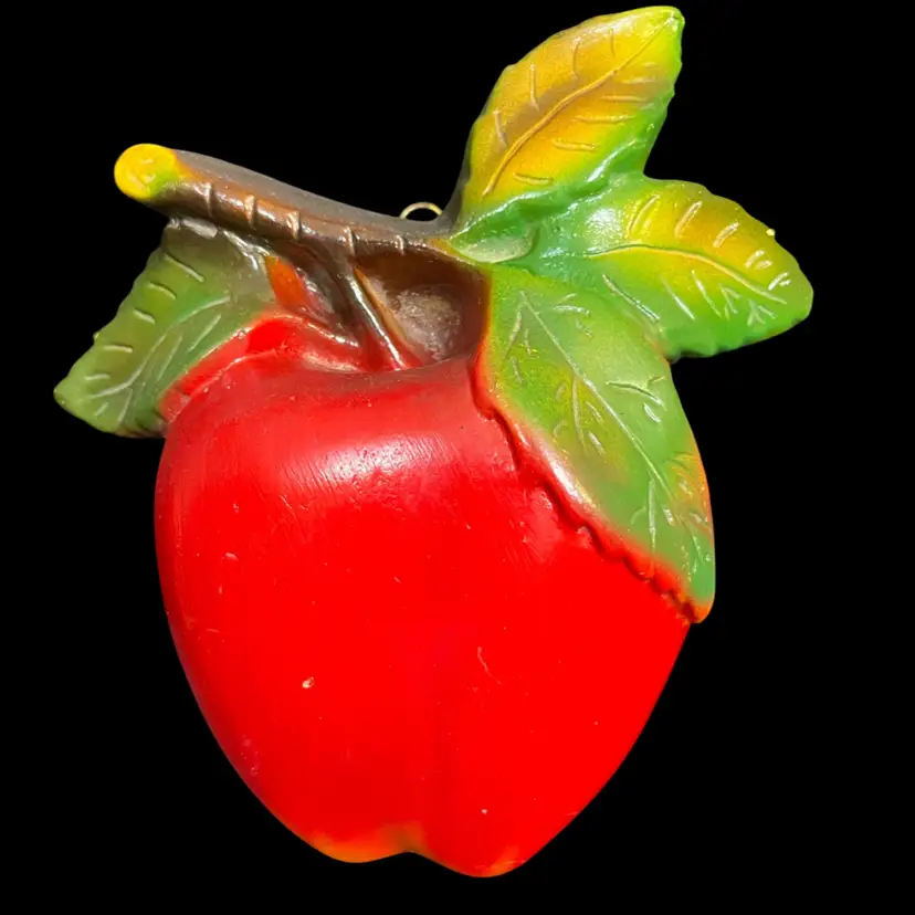 Unique Chalkware String Holder in the Shape of an Apple