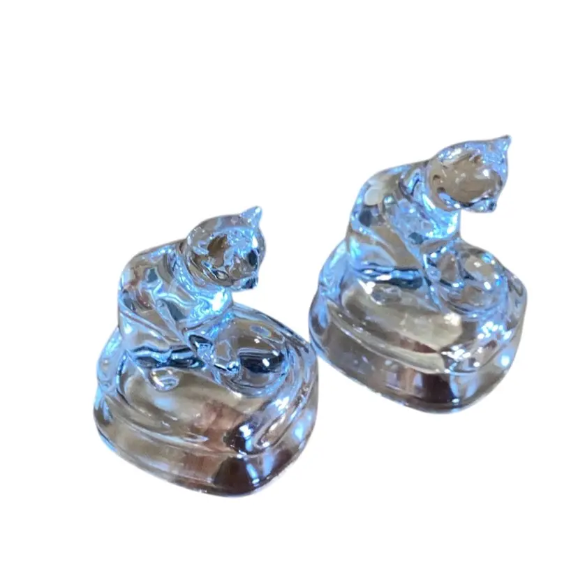 Clear Cat With Ball Set Of 2