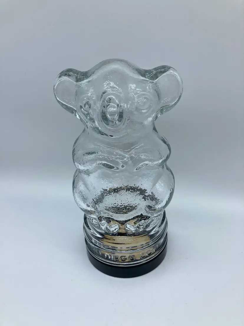 Vintage San Diego Zoo Koala Bear Glass Jar Trinkets Candy Animal Park