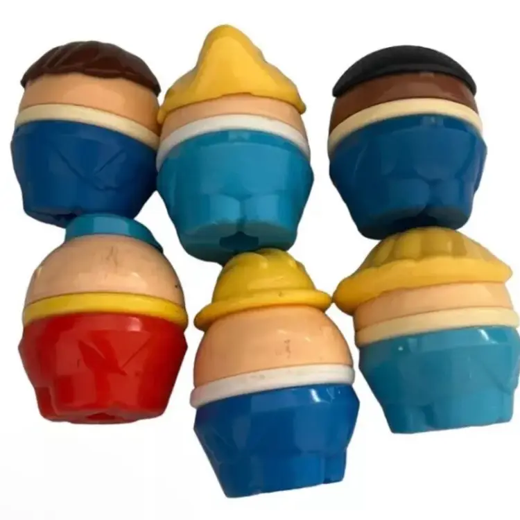 Six Vintage Little Tikes TODDLE TOTS People Construction Worker Boys Girls