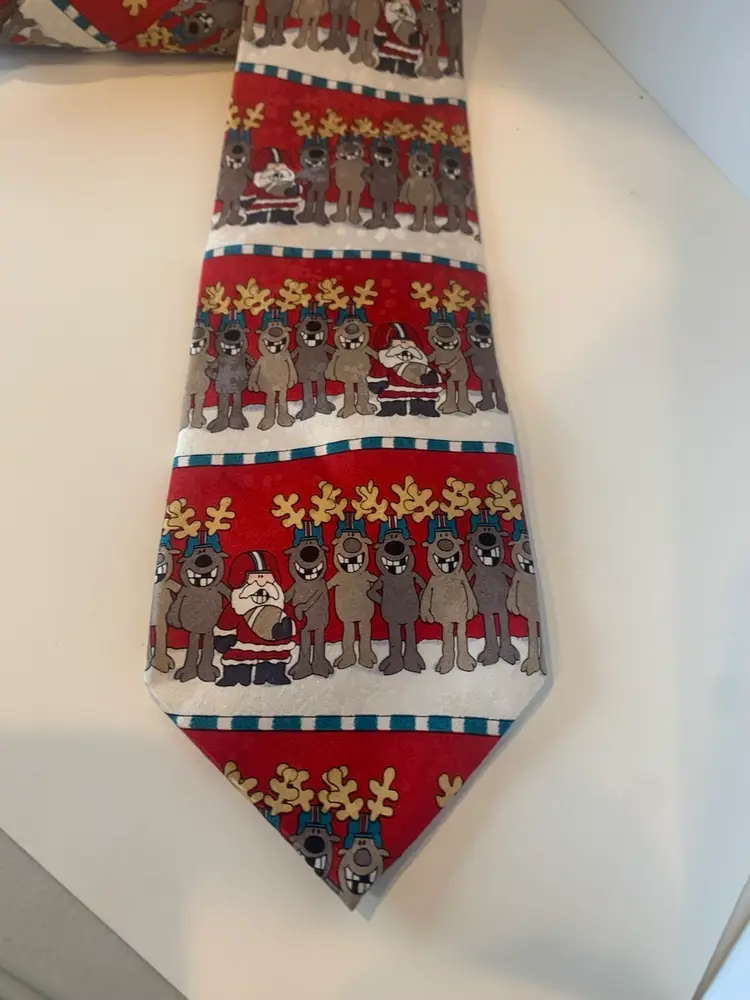 Football Santa Christmas Tie