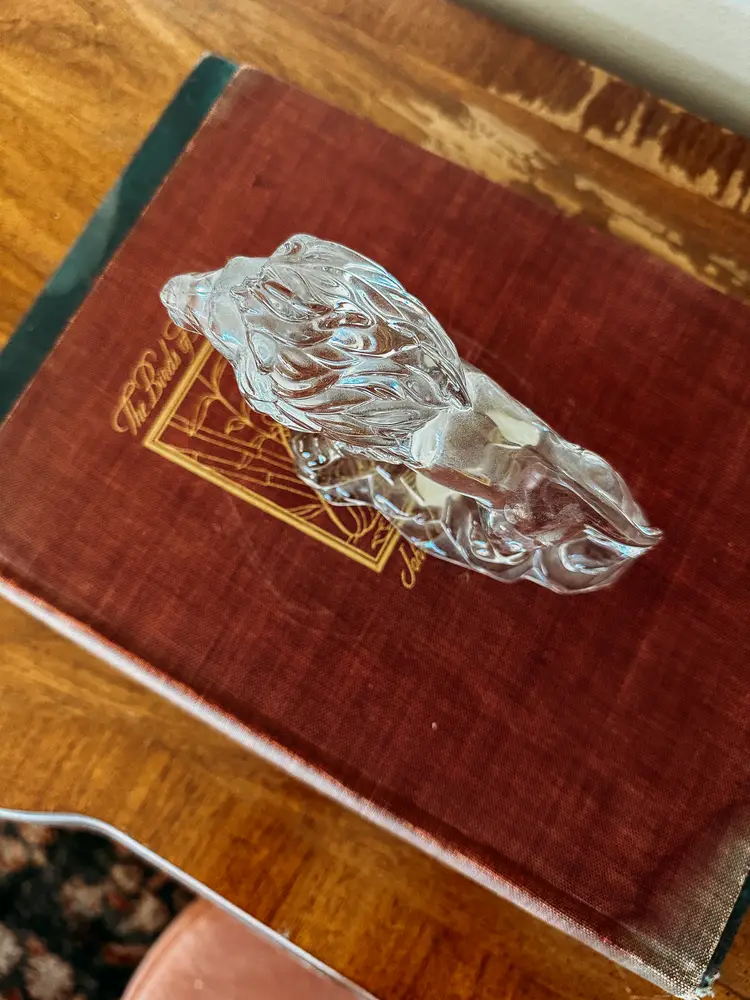 Lead Crystal LION from Wonders of the Wild Princess House