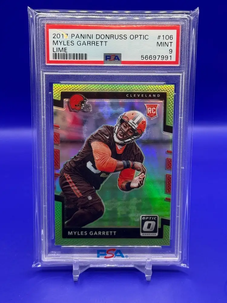 Myles Garrett Optic Lime Green Psa 9