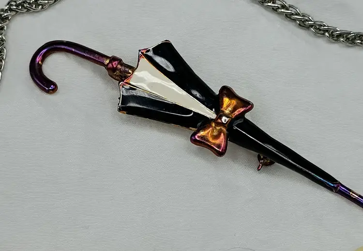 Vtg Costume Jewelry Lot Black Ivory Enamel Silver Gold Tone Necklace Earrings Pin