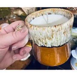 Handmade soy candle vintage mug