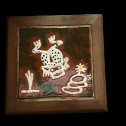 Pottery Tile Set On Wood Frame