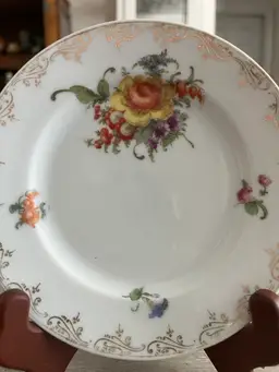 Floral Plate Made In Czechoslovakia
