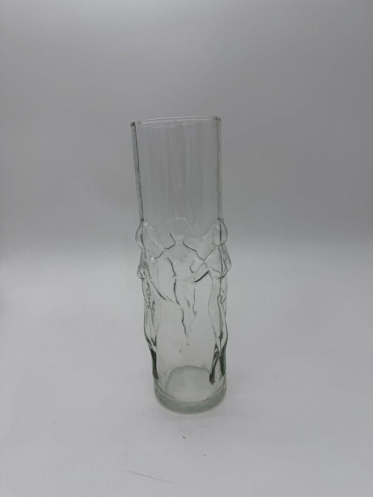 Vintage Art-Libbey La Femme 3D Nude DancingWoman Glass Vase 8”Clear Glass
