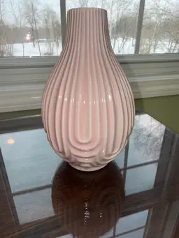 Vintage inspired pink Ceramic Vase; french country