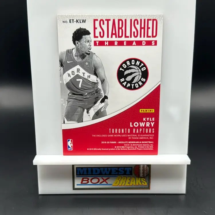 Kyle Lowry Threads Level 1 2019-20 Absolute Toronto Raptors MBBCRD