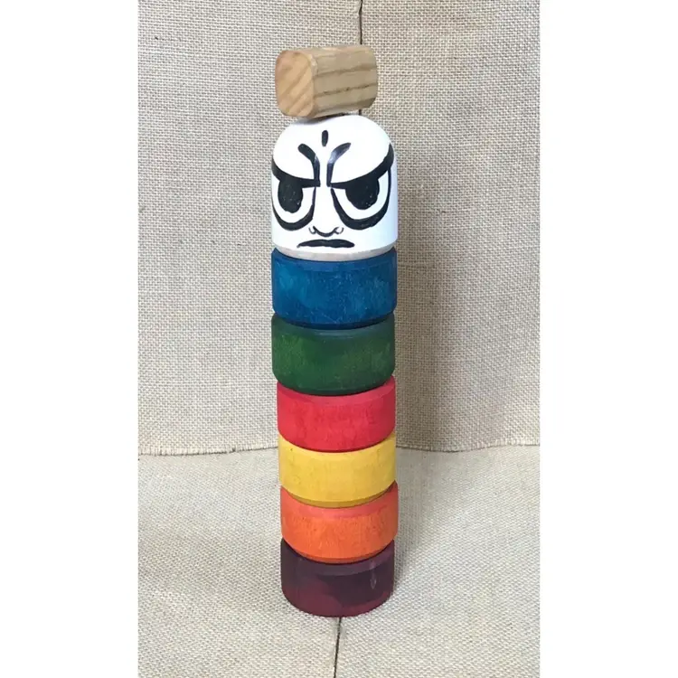 Vintage Handmade Duruma Otoshi Japanese Wood Stacking Toy Decoration AS IS READ