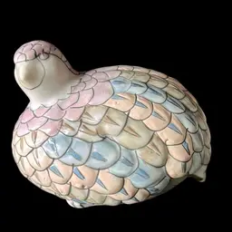 Vintage Small Toyo Hand Painted Ceramic Quail: 5”x5.5”x4”