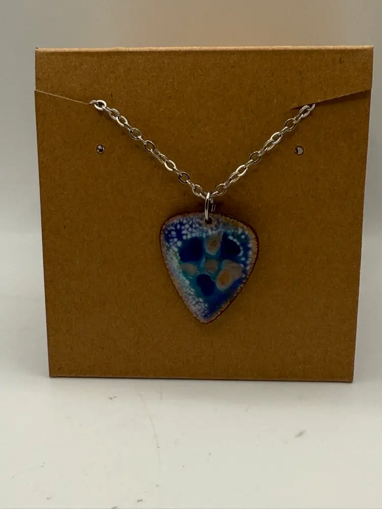 Made By NN Artist Enamel Guitar Pick Necklace