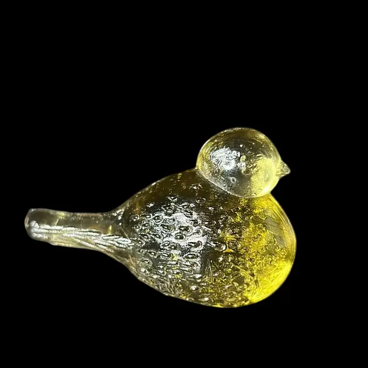 Wilkerson Glass Yellow Mini Dove Bird: 2.5”x1.25”x1”