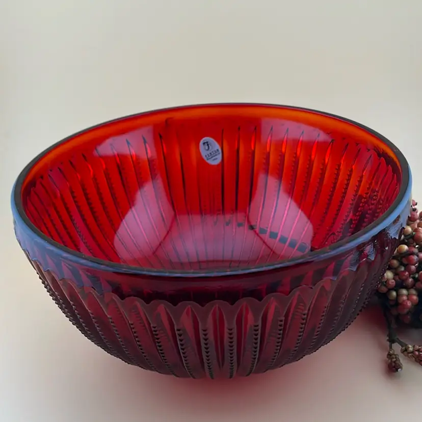 #01 Fenton Large Ruby Red Serving Bowl-WOWZA GLOWS!! See pic