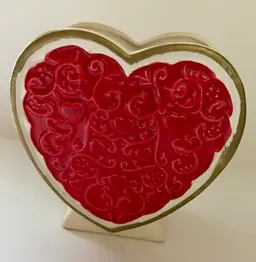 Vintage Ceramic Heart Shaped Vase Japan #1592 5” X 4.5” X 2