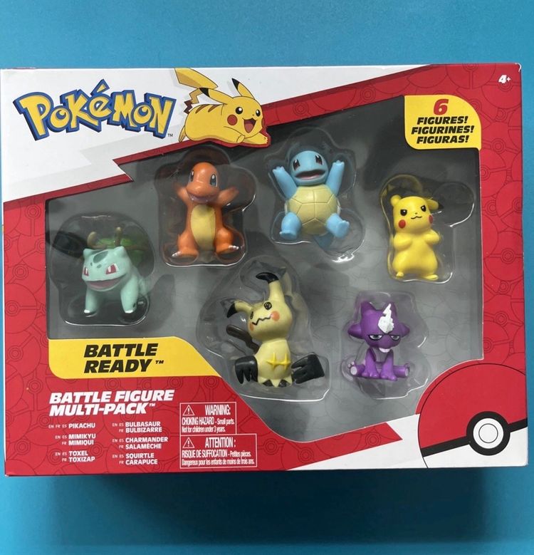 Pokemon Battle Ready Figure Multi-Pack 6 Figure Charmander Pikachu Squirtle NIB