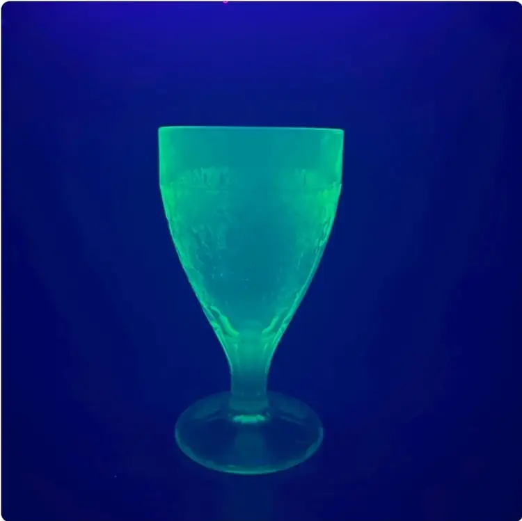 Six Piece Uranium Vaseline Green Depression Glass Lot