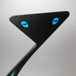 Signed J Hunter 14" Metal Black Cat Art Sculpture Standing Figurine Handmade MCM