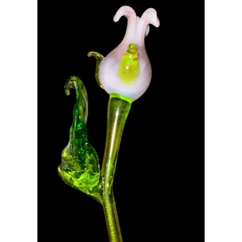 #10- Just In From Ukraine Large Hand Blown Glass Flower As Shown