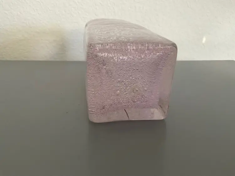 Handblown Pink Bubble Art Glass Vase.