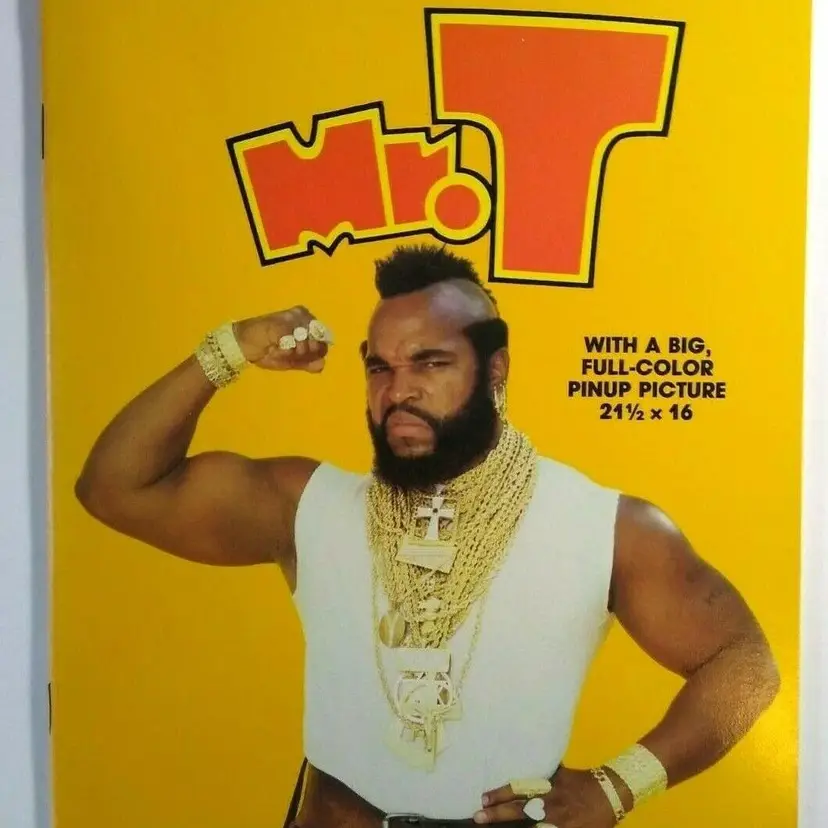 Mr T Activity Coloring Book Huge Poster Pin Up Original 1984 TV Pop Culture NOS